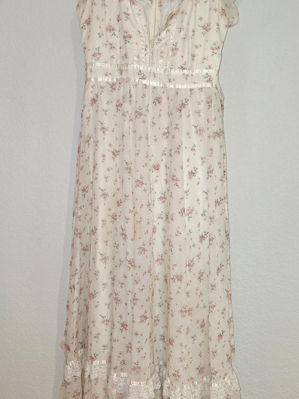 Vintage GUNNE SAX 70s Floral Prairie Cottage Lace Dress